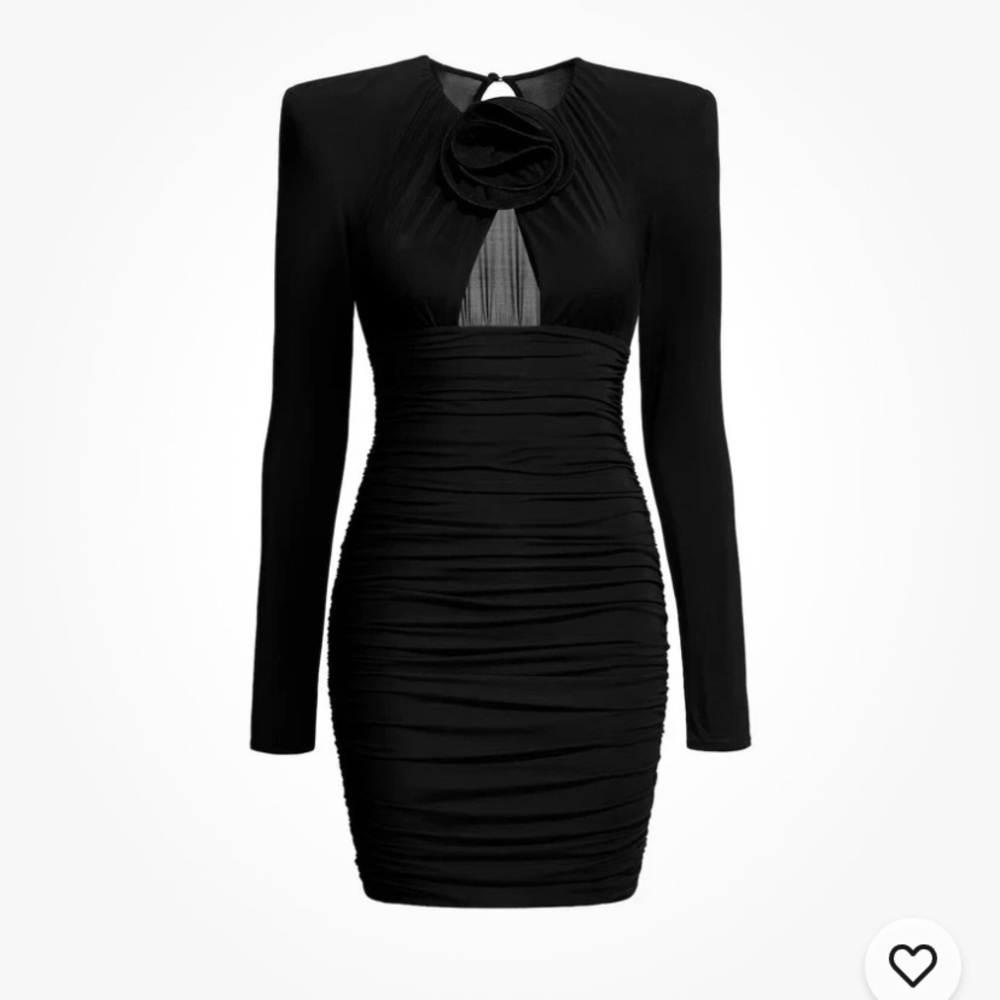 Black Ruched Cut Out Bodycon Dress